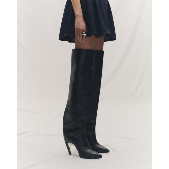 Alexander McQueen Armadillo over the knee black leather boots size 39 - Picture 1 of 9